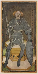 The King of Swords, facsimile of a tarot card from the 